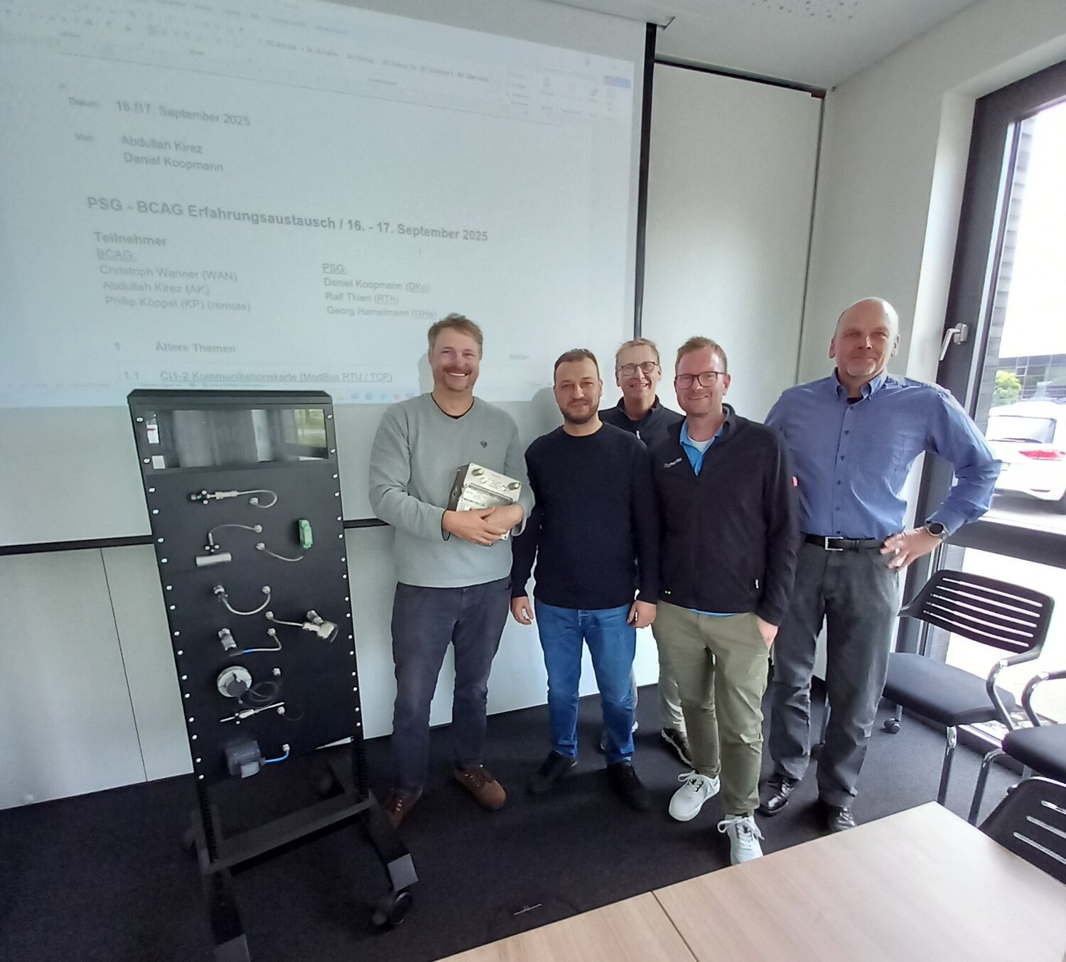 Visitors from Burckhardt Compression at PROGNOST Systems headquarters in Rheine.